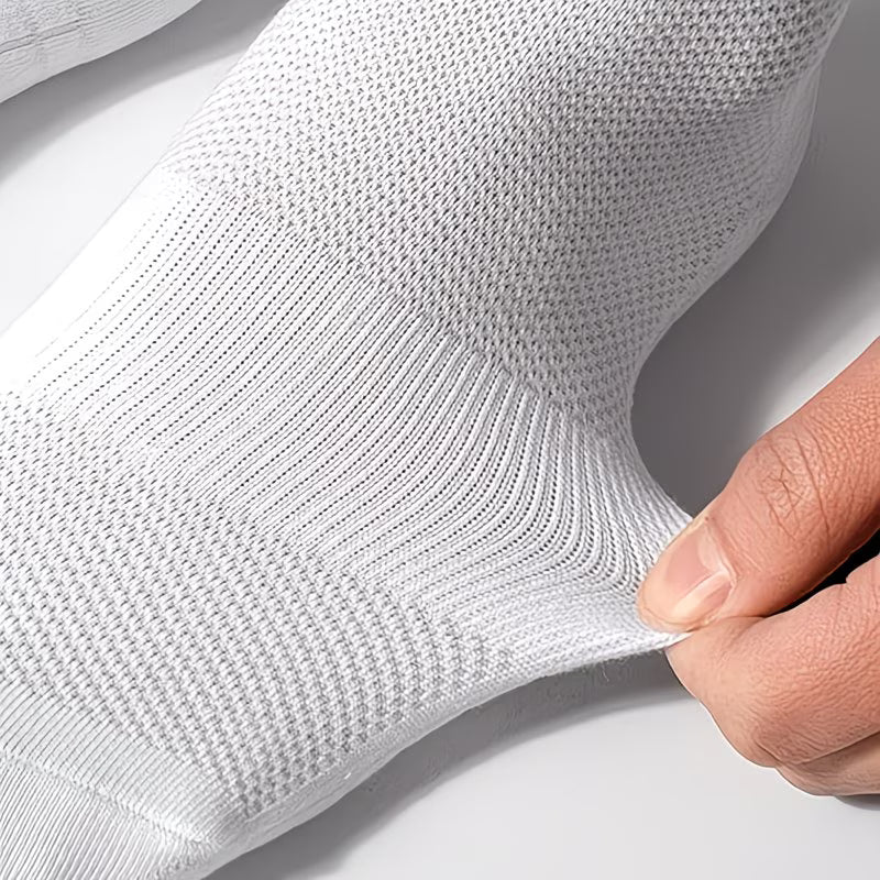 5 pairs Athletic White Socks – Breathable Fit, Non-Slip Sole